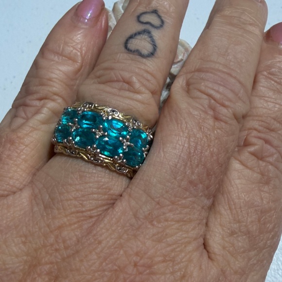 Michael Valitutti Gems En Vogue Palladium Silver Paraiba Topaz 8.5 Ring (2) - Picture 5 of 9